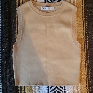 Zara Tan Sleeveless Top